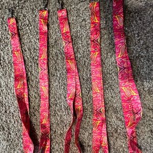Lot of 5 Pink Paisley Lanyards (See description)